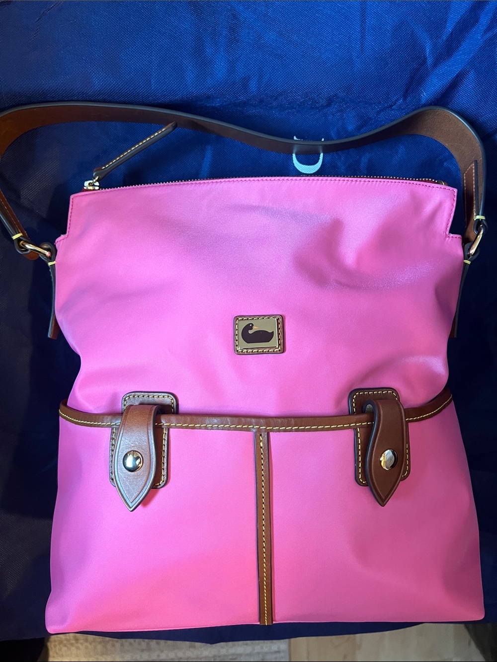 Dooney & Bourke Bright Pink Shoulder Tote leather trim - Picture 10 of 14